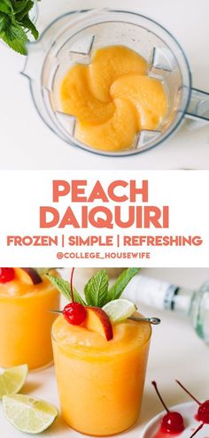 peach daiquiri frozen and ready to be served