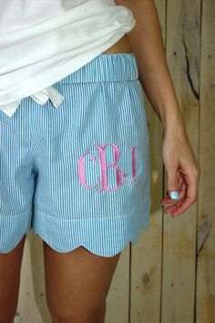 Pajamas For Teens, Seersucker Shorts, Scallop Edge, Lounge Shorts, Look At You, Fashion Mode, Beach Wear, Playing Dress Up, Preppy Style