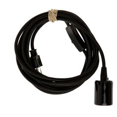 a black cord with two wires attached to it