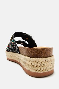 Available In Black And Chestnut. Platform Flat Sandals Jute Bead Embellished Straps Round Toe Low Heel Imported | Made For Sunny Days Platform Sandals in Black size 7 by Fashion Nova Platform Flats, Service Women, Swim Shoes, Flat Sandals, Low Heels, Platform Sandals, Black Sandals, Chestnut, Sunny Days