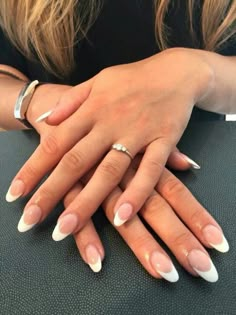 Acrylic French Manicure, French Manicure Acrylic Nails, Almond Nails French, French Manicure Designs, Colorful Nails, French Tip Acrylic Nails, French Acrylic Nails, Almond Acrylic Nails, Ideas Nails