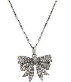 Kurt Geiger London Signature Eagle Bow Crystal Short Pendant Necklace | Dillard's London Necklace, Kurt Geiger Jewelry, Pandora Bracelet Charms Ideas, Xoxo Jewelry, Girly Bracelets, Pandora Bracelet Designs, Bling Bows, Short Pendant Necklace, Cute Necklaces