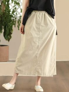 Babakud Women Trendy Cotton Cargo Skirt with Pockets Hooded Dress, Skirt With Pockets, Cargo Skirt, Spring Summer Dress, Cotton Skirt, Plaid Dress, Skirts With Pockets, Linen Clothes, Linen Women