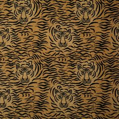 a tiger print fabric with black and brown stripes