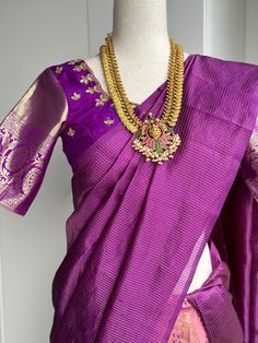 Kanjivaram sI’ll lehanga with embroidery blouse and pure silk dupatta lehanga length adjustable blouse size 32-36 Luxury Purple Blouse Piece With Zari Weaving, Luxury Purple Paithani Silk Blouse Piece, Silk Dupatta, Embroidery Blouse, Pure Silk, Saree, Silk, Embroidery, Pure Products