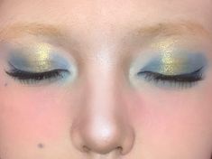 ID : _yyttkx Makeup Eye Color, Pastel Eye Makeup, Blue Fairy Makeup, Blue Makeup Aesthetic, Cute Eyeshadow Ideas, Quirky Makeup, Baby Blue Eyeshadow, Blue Eyeshadow Makeup, Glittery Eyeshadow