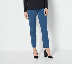 Our favorite way to do sleek and sophisticated? Basically anything paired with these Susan Graver slim-leg ankle pants. They're stretchy for a feel-good fit ('cause that's important!), with a classic cut that goes from day to night in a snap. Heels and a wrap top? Yes, please! Flats and a cozy cardi? An absolute must. These pants are a head-turning OOTD just waiting to happen. From Susan Graver. Ankle Pants Women, Cropped Cargo Pants, Cropped Joggers, Susan Graver, Cozy Cardigan, Slim Leg Pants, Slim Leg, Ankle Pants, Pull On Pants