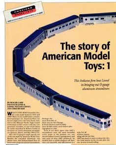 an advertisement for the american model toy train