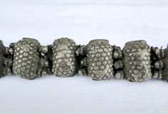 "Ethnic Tribal Old Silver Beads Bracelet From Rajasthan Northern India. Many Silver Units Beads Strung together on a Wide yarn base. Beautiful Collection piece in very Good Condition. Length-18.5 cm(7.28 \"),Width- 2.5 cm(0.98\"), Weight-100 Grams(3.52 ounces)." Traditional Silver Beaded Bracelets With Large Beads, Traditional Silver Beaded Bracelets With Spacer Beads, Traditional Silver Beaded Bracelet With Large Beads, Ceremonial Oxidized Finish Bracelets For Festivals, Bohemian Bracelet With Oxidized Finish, Vintage Oxidized Bracelets For Festivals, Vintage Oxidized Antique Silver Bracelet, Navratri Sterling Silver Jewelry With Oxidized Finish, 22k Gold Bangles