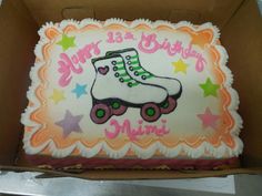 Roller Skate Theme Cake, Skates Drawing, Calumet Bakery