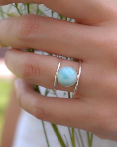 D E T A I L S — METAL: Sterling Silver 925. 💎 The gemstone is LARIMAR ✦ A rare blue variety of Larimar is found only in the Dominican Republic in the Caribbean. It occurs as needle-like crystals, grown together in a solid mass and forms in cavities within basaltic lava. It brings the ancient wisdom of Atlantis and the healing power of dolphins to harmonize the body and soul. BACK SIDE OF THE RING: The metal band of our rings is never completely covering the gem from the back side, so that the e Lucky Jewelry, Preppy Jewelry, Designer Handmade Jewellery, Aqua Chalcedony, The Dominican Republic, Funky Jewelry, Moon Jewelry, Hippie Jewelry, Turquoise Rings