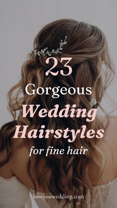 Need wedding hairstyle inspiration for fine hair? We’re sharing over 20 gorgeous bridal hairstyles perfect for thin and fine hair! Whether you’re going for an updo, half up half down, or leaving it down, you’ll find the best ideas for long, medium, or short fine hair. Check out our simple, boho, beachy, and braided wedding hairstyles to make your big day extra special! Naturally Curly Hair Wedding, Curly Bride Hairstyles, Wedding Hairstyles For Fine Hair, Wedding Hairstyles For Curly Hair, Curly Hair Wedding, Curly Wedding Hairstyles, Fine Hair Updo, Curly Bride