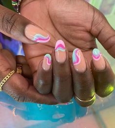 Swirl Nail Art, Holiday Nail Designs, Cute Summer Nails, Festival Nails, Pastel Nails, Neon Nails, Neutral Nails, Prom Nails