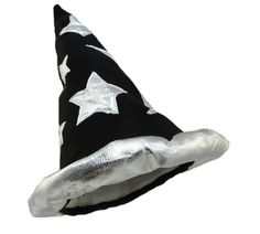 Celestial Wizard Hat Made Of 100% Padded Polyester To Keep Its Shape Stands A Full 16" High With A 2" Silver Rolled Brim Lined For A Wickedly Comfortable Fit One Size Fits Most Adults - Up To 24" Put Some Magic Into Your Costume With This Plush Wizard Hat. You Will Have Everyone Under Your Spell When You Arrive At The Party Wearing This Astonishing Hat. It's Ideal For Themed Parties, Theatrical Performances, Events Or Halloween. Black Themed Costume Cap, Themed Black Cap Costume Hat, Themed Black Costume Hats And Headpieces For Festivals, Black Novelty Hat For Carnival, Novelty Black Hats For Festivals, Black Novelty Hats For Festivals, Black Novelty Costume Accessories For Festival, Black Novelty Costume Hat As A Gift, Black Novelty Costume Hats And Headpieces As Gift