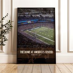 the dome at america's center during a football game is displayed in front of a plant