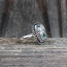 Ocean Jasper Ring - Ocean Jasper Jewelry - Sterling Silver - Rectangle Ring - One of a Kind - Ocean Ocean Jasper Jewelry, Jasper Jewelry, Jasper Ring, Hammered Earrings, Everyday Rings, Jasper Stone, Ocean Jasper, Bezel Setting, Fine Silver