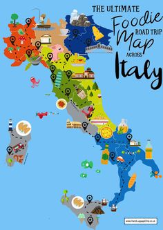 the ultimate foodie road trip in italy infographical map for kids and adults