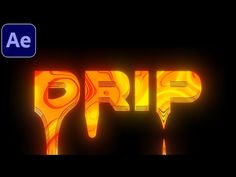 the word drip is made up of yellow and orange letters on a black background with blue accents