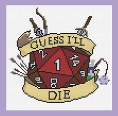 a cross stitch pattern with the words guess it, and an image of a clock