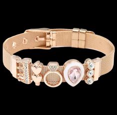 Women’s Charm and Bracelet Collection - Fabulously Dressed Boutique Belt Bracelets, Charm Belt, Diamond Ring Rose Gold, Star Cross, Diamond Heart Ring, Rose Gold Diamond Ring, Lock And Key, Stainless Steel Mesh, Steel Mesh