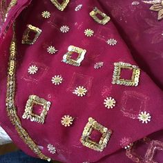 "Vintage Deep Purple Sheer Georgette Dupatta Shaw. Exquisite Gold Metallic Embroidery and Beading With Tiny Sequin Squares. Beautiful Hand Beading and Embroidery. 60 Inches of Flower and Leaf Embroidery and Beading With Overall Flower Type Embellishment and Sequin and Rochelle Bead Border. This listing is for a very pretty, feminine georgette semi-sheer dupatta shawl. This Dupatta Shawl was recently acquired from India. Great for a shawl, fabric/craft use, evening wrap or evening at the opera, a Traditional Embellished Sequin Fabric For Sarees, Traditional Embellished Sequin Saree Fabric, Festive Embroidered Sequin Saree Fabric, Traditional Sequin Fabric For Festivals, Bollywood Embroidered Sequin Saree Fabric, Bollywood Style Embroidered Sequin Saree Fabric, Traditional Sequin Fabric With Mirror Work For Eid, Traditional Mirror Work Sequin Fabric For Eid, Traditional Embroidered Sequin Fabric