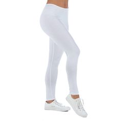 Legging are a staple for any wardrobe! These comfortable stretch leggings are the perfect leggings for layering or just wearing on their own as loungewear. Featuring an elastic waistline, stretch material, fitted design, and an ankle length fit. Available in eight dark classic colors and made from a comfortable stretch material that is machine washable. Color: white. Gender: female. Age Group: adult. Pattern: Solid. Material: Rayon. White Non-stretch Casual Leggings, White Moisture-wicking Leggings For Jogging, Cheap Full-length White Leggings, White Micro-elastic Sporty Leggings, White High Stretch Full-length Leggings, Drawstring Skirt, Thick Leggings, Perfect Leggings, Stretchy Leggings