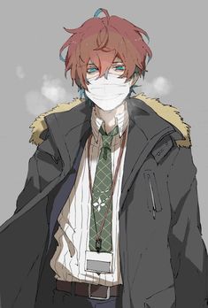 an anime character wearing a mask and jacket