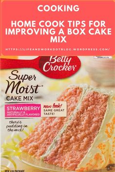 a box of cake mix with the title cooking home cook tips for removing a box cake