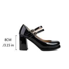 Advbridge Women Pumps Mary Jane Shoes SquareToe Spring Atummn Patent Leather Two Straps 8cm High Heel Elegant Lady Party Dress Shoes 34-43 Upper Material: Patent Leather Toe Shape: Square toe With Platforms: Yes Platform Height: 0-3cm Heel Height: High (5cm-8cm) Heel Type: Square heel Pump Type: MARY JANES Style: ELEGANT Fashion Element: Buckle Season: Spring/Autumn Outsole Material: RUBBER is_handmade: Yes Pattern Type: Solid Insole Material: PU Occasion: Party Model Number: MN0227 Gender: WOME Elegant Lady, Loafer Slippers, Mary Jane Pumps, Mary Jane Heels, Jane Shoes, Sneaker Heels, Up Shoes, Flat Boots, Mary Jane Shoes