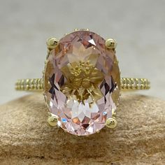 Oval Pink Morganite Ring With Moissanite Hidden Halo and Gold - Etsy Pink Morganite Ring, Morganite Engagement, Pink Morganite, Morganite Engagement Ring, Morganite Ring, Hidden Halo, Gold Filigree, Diamond Crystal, Pink Crystal