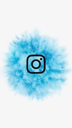 the instagram logo is surrounded by blue powder