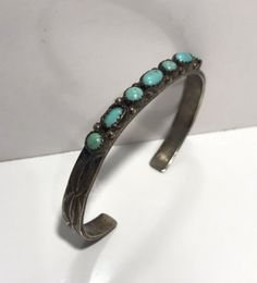 Adjustable Turquoise Vintage Bangle, Vintage Turquoise Stamped Bracelets, Antique Turquoise Adjustable Bracelet, Antique Adjustable Turquoise Bracelet, End To End, Wide Bracelet, Navajo Turquoise, Vintage Navajo, American Indian