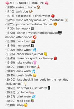 To Do List Ideas For School, To Do List Ideas School, Evening Routine After School, Productive Things To Do After School, Evening School Routine, To Do List After School, Detailed Morning Routine, Homework List Aesthetic, School Evening Routine