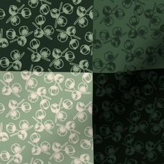 four different colored patterns with black, white and green colors on them stock photo - 1307892