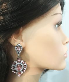 New Rose Blush & Opal Crystal Chandelier Pierced Earrings Pink Metal Chandelier Earrings, Pink Crystal Chandelier Drop Earrings, Pink Bohemian Chandelier Earrings, Pink Crystal Chandelier Earrings, Elegant Pink Nickel-free Chandelier Earrings, Pink Bohemian Nickel-free Chandelier Earrings, Jun 2023, Rose Blush, Blush Roses