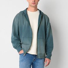 You'll love this Arizona men's washed hoodie for a vintage sporty style. Made from 100% cotton, this zip hoodie is cut for a regular-fit with long cuffed sleeves and front slip pockets. Pair yours with jeans or sweatpants. Closure Type: ZipperFit: Regular FitNeckline: Hooded NeckPockets: 2 Front Slip PocketsSleeve Length: Long SleeveSleeve Style: Cuffed SleeveApparel Length: 28.5 InchesFiber Content: 100% CottonFabric Description: French TerryCare: Tumble Dry, Machine WashCountry of Origin: Impo Faded Cotton Sweatshirt With Drawstring Hood, Faded Cotton Hoodie Sweatshirt, Faded Cotton Hoodie With Drawstring, Faded Sporty Hooded Sweatshirt, Casual Relaxed Fit Faded Hoodie, Faded Soft-washed Hooded Hoodie, Faded Soft-washed Cotton Hoodie, Faded Relaxed Fit Soft-washed Hoodie, Faded Soft-washed Relaxed Fit Hoodie