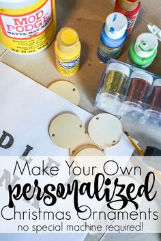 make your own personalized christmas ornament for kids to use with their crafting supplies