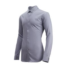 Silver Mens Muscle Fit Stretch Bamboo Formal Dress Shirt | Kojo Fit Athletic Body Types, Dress Shirt Mens, Business Shirt, Athletic Body, Dad Bod, Athletic Men, Business Shirts, Muscular Men, Extra Room