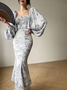 Loose Suit, White Dress Party, فستان سهرة, Summer Fashion Dresses, White Dresses For Women, Summer Vintage, Floral Print Skirt, Vintage Floral Print, Set Women