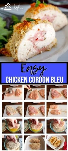 easy chicken cordon bleu recipe with instructions on how to make it in minutes