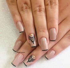 Unghie Nail Art, Black Nail, Fabulous Nails, French Manicure