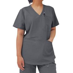 Ubon Women's Scrub Top is an essential workwear uniform that seamlessly combines comfort and functionality. This V-neck scrub shirt with short sleeves has been crafted with a anti-wrinkle and ultra-soft stretch fabric, ensuring all-day comfort. The scrub top for women also boasts 3 practical pockets, providing convenient storage for essential items. The relaxed fit, flattering V-neck design, and easy-care features make the medical scrub a perfect choice for busy healthcare professionals seeking Fall Scrubs, Scrub Shirt, Shirt Wrinkles, Womens Scrub Tops, Cute Scrubs, Scrub Jackets, Medical Uniforms, Work Suits, Womens Scrubs