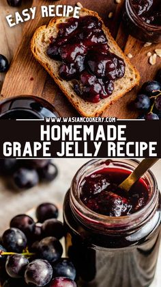 the homemade grape jelly recipe is ready to be eaten