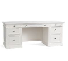 a white desk with two drawers and one drawer on the top, in front of a white background