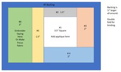 a diagram showing the size and width of an area with different types of flooring