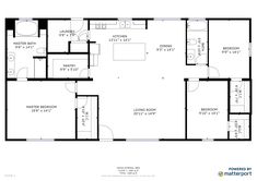 the floor plan for a two bedroom apartment with an attached kitchen and living room area