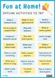 fun activities to do at home for kids