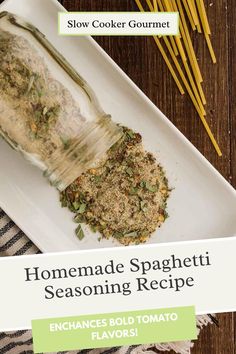 homemade spaghetti seasoning recipe on a white plate