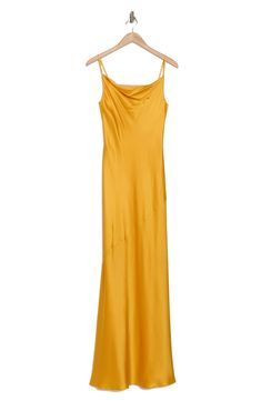 A gracefully draped cowl neck tops an elegant slipdress constructed from luxuriously smooth silk in a vibrant hue. 57 1/2" length Cowl neck Lined 100% silk Dry clean Made in the USA Concert Looks, Cowl Neck Top, Flip Flop Slippers, Sweaters And Leggings, Working Woman, Comfortable Sandals, Baby Size, Toddler Sizes