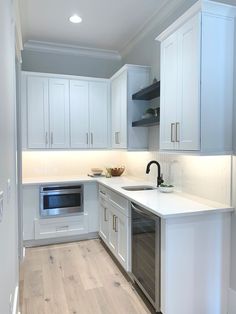 the kitchen is clean and ready for us to use in its new owner's home